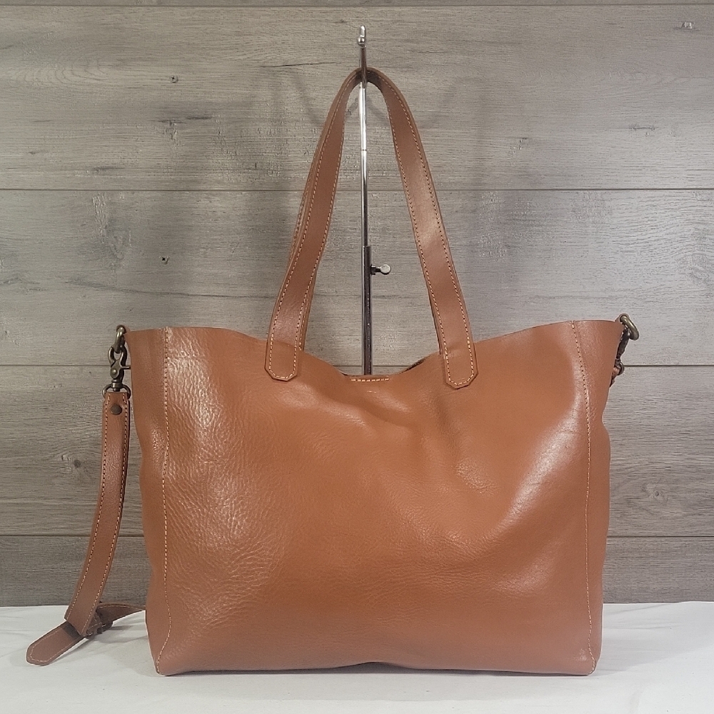 Large El Mato Classic Tan Leather Tote Bag with Removable Strap